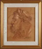 Dieudonné Jacobs (Rome), 1887-1967, 'Man met baard'., Gemengde techniek op papier