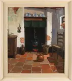 'Boeren interieur' by Onduidelijk gesigneerd, Olieverf op linnen, offered Oct 2017