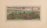 Landkaart Eilsleben, (16e/17e Eeuw), Ingekleurde gravure uit het boek Brauw - Hogenberg 1588