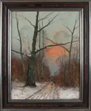 Duitse school Helmut Reuter, Winter, Olieverf op linnen