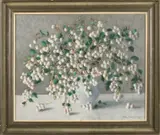Nelly Goedewangen, 1880 -, 'Stilleven, vaas met bessen'., Olieverf op linnen