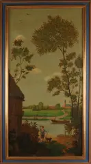 Groot 18e eeuws schilderij, 18e eeuw., Olieverf op linnen