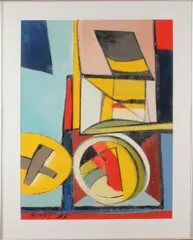 Modern schilderij, A. Ribbeling, Acryl op papier