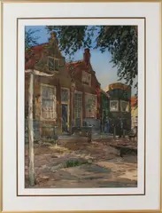 Dirk de Vries, Lam, Aquarel op papier