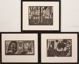 Drie werken van Piet Wiegman, 3 werken, Linoleumsnedes op papier