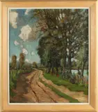 Hein Balsink, landschap met zandweg, Hein Balsink 1891-1966, landschap met zandpad, 60x50cm. olieverf op linnen