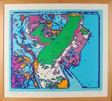 Henk van der Vet, Tennisspeelster, Lithografie op papier