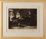 Jules Benoit-Levy, 1866-1952, Volendam's int., Ets op papier