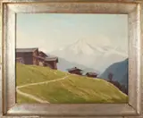 Duitse school ....Otto Onduidelijk gesigneerd, Duitse School, Oostenrijks berglandschap, olieverf op linnen 66x80cm