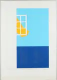 2x Onduidelijk gesigneerd, modern '79, Twee x modern '79, onduidelijk gesigneerd, moderne composities, lithografie op papier 36x53cm