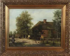W. Lieman, ferme, 30x40cm. olieverf op paneel