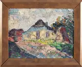 P. van den Braken, boerderijtje, Peter van den Braken 1896-1979, boerderij, olieverf op linnen 40x30cm