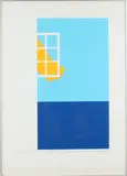 2x Onduidelijk gesigneerd, modern '79, Twee x modern '79, onduidelijk gesigneerd, moderne composities, lithografie op papier 36x53cm