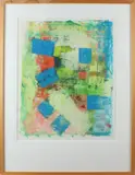 Han Jansen, gouache, Han Jansen '75 1931-1994 abstracte compositie acryl op papier 43x55 Cond;G