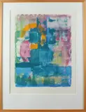 Han Jansen, gouache, Han Jansen Kloosterburen 1931-1994 abstracte compositie acryl op papier 43x55 Cond:G