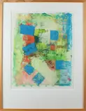 Han Jansen, gouache, Han Jansen '75 1931-1994 abstracte compositie acryl op papier 43x55 Cond;G