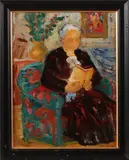 Russische School, lezende vrouw