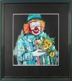 Yvonne oude Elferink, clown, Yvonne oude Elferink, Clown gouache op papier 52x55cm Cond:G