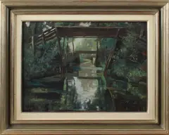 D. Meyer, Giethoorn, Meyer Giethoorn, olieverf op linnen 30x40cm Cond:G