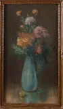Jan Bleijs, pot met bloemen, Jan Bleys 1868-1952 vaas met bloemen pastel op papier 31x55cm Cond:G