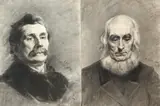 Twee houtskooltekeningen op papier U, Udo Peters, Twee houtskooltekeningen op papier U