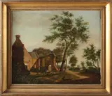 Hollandse School, jongen met koeien