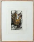 Heyboer, kip, Anton Heyboer 1924-2005, eigendruk, kip, ingekleurde ets op papier 19x27cm Cond:G