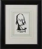 Jan v. Heel, clownsportret, Jan van Heel 1898-1990 Den Haag, Clownsportret, lithografie op papier 14x10cm Cond:G
