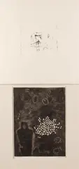 2 Etsen, figuren en watergeest, Twee etsen met figuren, 1x Hanmes (1936) 1x W.H Luipe? 1972, etsen op papier 23x20, en 34x25cm Cond:G