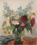 Theo Selhorst, bloemen, Theo Selhorst, 1891-1982, vaas met bloemen, olieverf op linnen 50x60cm Cond:G