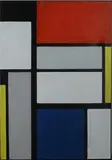 G. Diepeveen, naar Mondriaan, Gerard Diepeveen, olieverf op linnen, kubisme (naar Mondriaan) 70x50cm