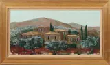 Bertil Wahlberg, landschap, Bertil Wahlberg, olieverf op linnen, Toscaans landschap 80x50cm
