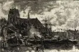 J. Maris?, litho, Jacob Maris ( Den Haag 1837 - 1899 Karlsbad), steendruk op papier (gedrukt door S