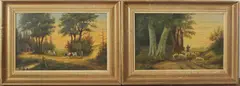 Pendant J, Everout, Everout 1942, olieverf op paneel, landschappen met vee 37x25cm