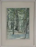 Cees Bolding, Scheveningse bos, Cees Bolding (Wormerveer 1897 - ), aquarel op papier, bosgezicht Scheveningse weg 47x64cm