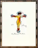 Anton Heyboer, crucifix, Anton Heyboer 1992, pastel op papier, getiteld "Ik geloof" 27x18cm