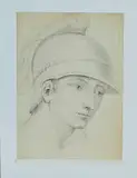 Tekening Diana, 18e eeuw, Tekening (potlood op papier) 17e-18e eeuw, portret Diana 32x24cm