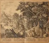 Gravure 17e eeuw, Visscher, Visscher de Jonge excudit, 16e eeuwse gravure, "E