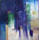 Abstract schilderij, "New Era", Amjad Alfayar (Irak), acryl op linnen, abstracte compositie "New Era" 100x100cm