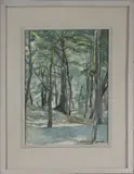 Cees Bolding, Scheveningse bos, Cees Bolding (Wormerveer 1897 - ), aquarel op papier, bosgezicht Scheveningse weg 47x64cm