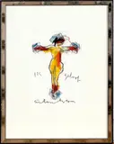 Anton Heyboer, crucifix, Anton Heyboer 1992, pastel op papier, getiteld "Ik geloof" 27x18cm