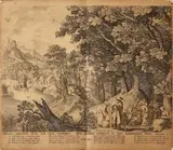 Gravure 17e eeuw, Visscher, Visscher de Jonge excudit, 16e eeuwse gravure, "E