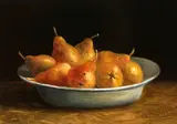 peren by C. Cornelisz, Cornelisz 21e eeuw, olieverf op paneel, stilleven met peren 18x13cm, offered Apr 2014