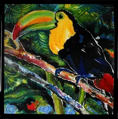 Irmi 92, Toekan, Irmi '82, litho op zijde? (druk op zijde?), toekan 97x97cm