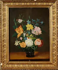 A. Reinders, stilleven, Reinders fecit, olieverf op paneel, 19e eeuws stilleven 30x40cm