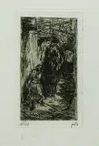 Ets M. Bauer, kameeldrijver, Marius Bauer ( 1867 - 1932), ets op papier (met origineel wisselingh nr