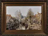 H. Paradies, Gouda, Herman Cornelis Adolf Paradies (Rotterdam 1883 - 1966 Schiedam), olieverf op linnen, stadsgezicht (Rotterdam?)