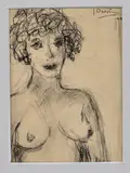 J. Despereau, naakt, Dsespereau? 1939, houtskool op papier, vrouwelijk naakt 12x16cm