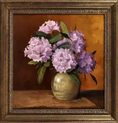 klein by L. Ansingh, Lizzy Ansingh '33 (Utrecht 1875 - 1959 Amsterdam), , olieverf op linnen, Chinese vaas met bloemen 42x44cm, offered Jul 2013