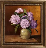 L. Ansingh, klein, Lizzy Ansingh '33 (Utrecht 1875 - 1959 Amsterdam), , olieverf op linnen, Chinese vaas met bloemen 42x44cm